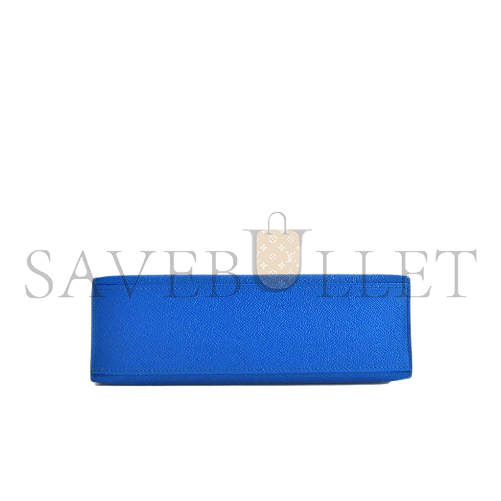 HERMES MASTER BLUE IZMIR GOLD KELLY POCHETTE EPSOM GHW CLUTCH CUT BAG (22*14*7cm) 